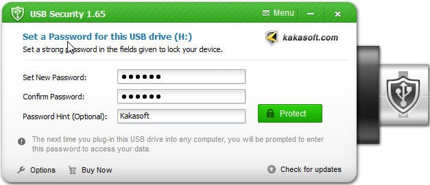 Utiliser la sécurité USB de Kakasoft