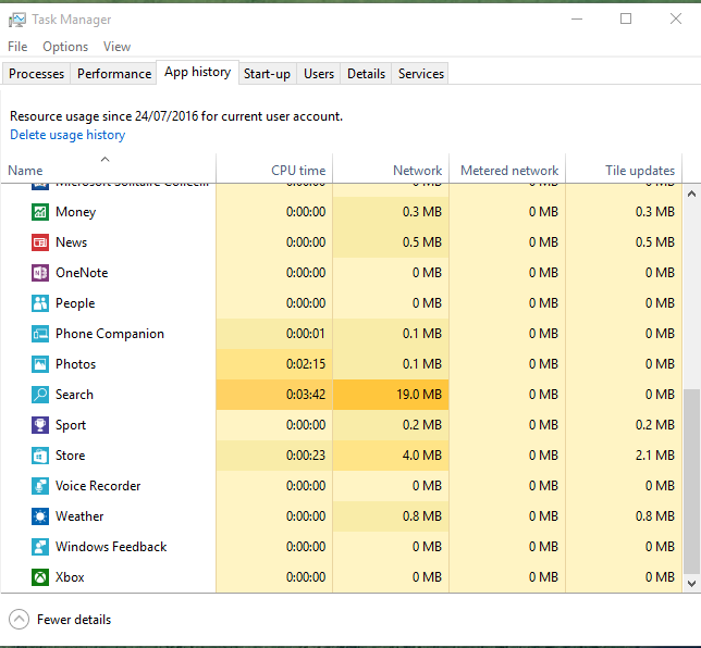 Utilisation de l'option d'utilisation des données de Windows 10