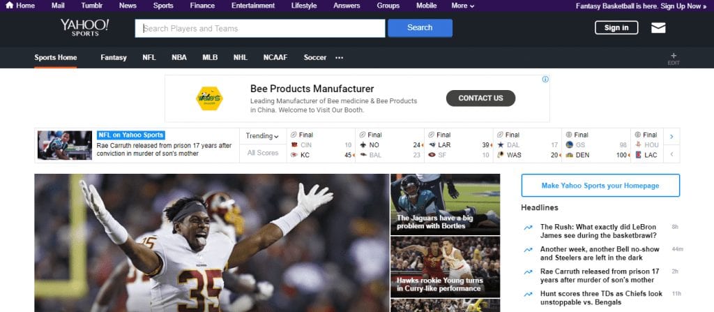 Yahoo!  Des sports