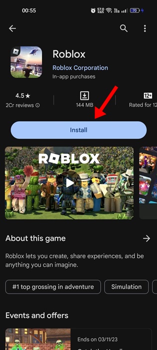 Application Roblox