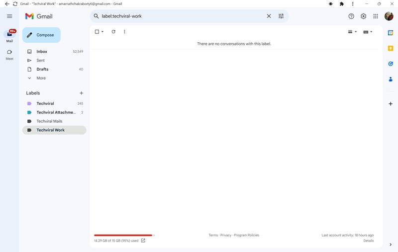 nouveau raccourci Gmail