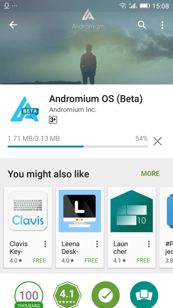 Installez l'application Andromium OS