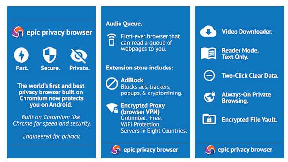 Navigateur de confidentialité Epic