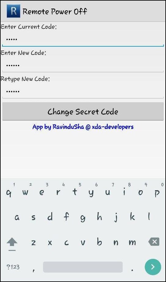 Changer le code secret