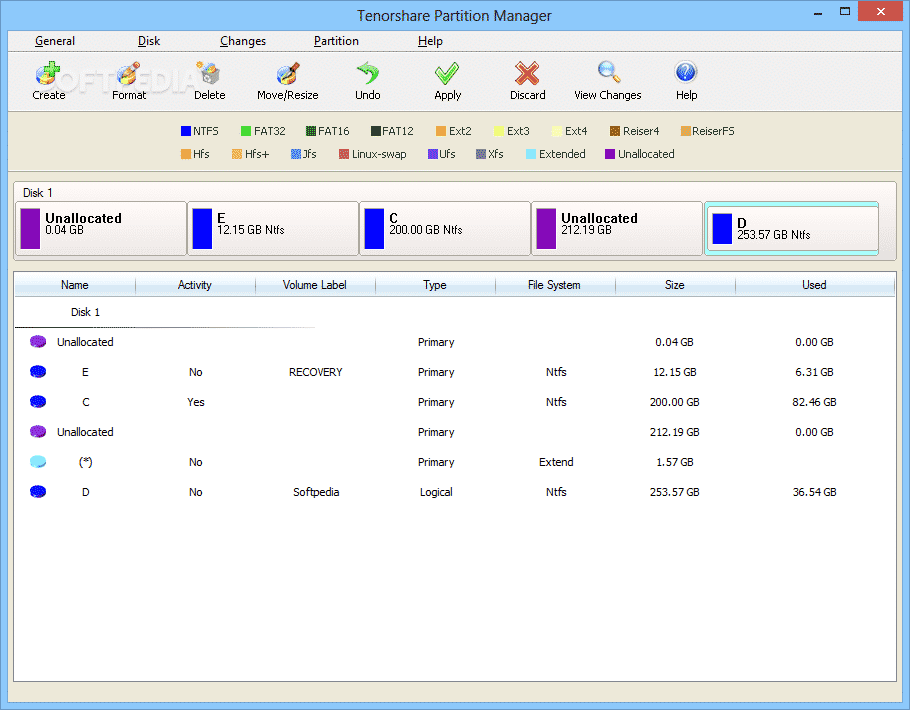 Gestionnaire de partition Tenorshare