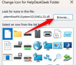 Recherchez votre icône personnalisée dans Windows.