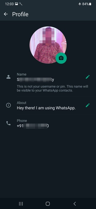Numéro de téléphone sur un appareil Samsung via WhatsApp