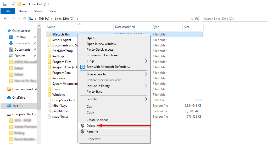 Comment réparer « La corbeille sur C:\ est corrompue » dans Windows image 11
