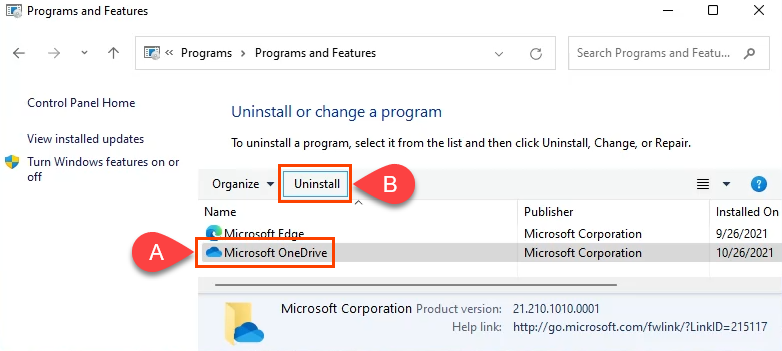 Désinstallez les applications Microsoft dans Windows 11 via le panneau de configuration image 3