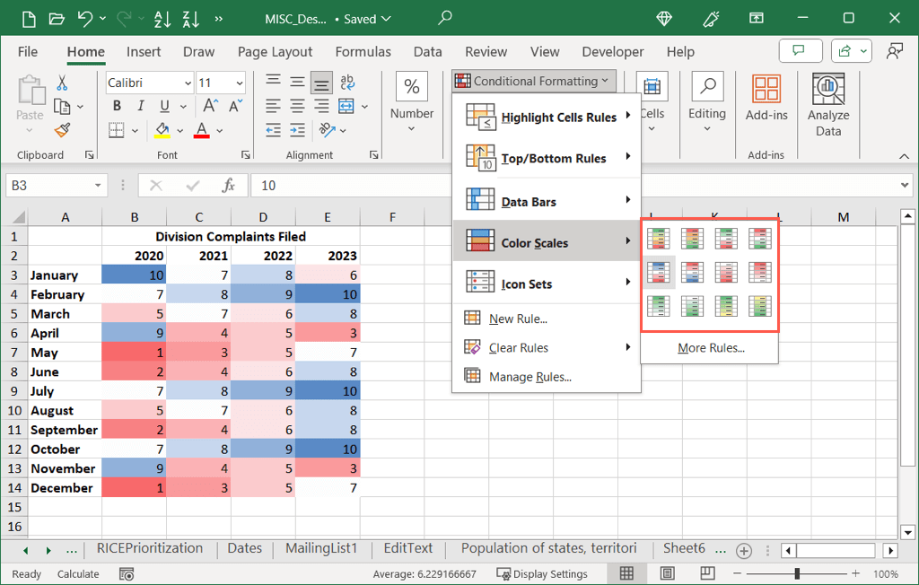 Comment créer une carte thermique dans Excel image 4