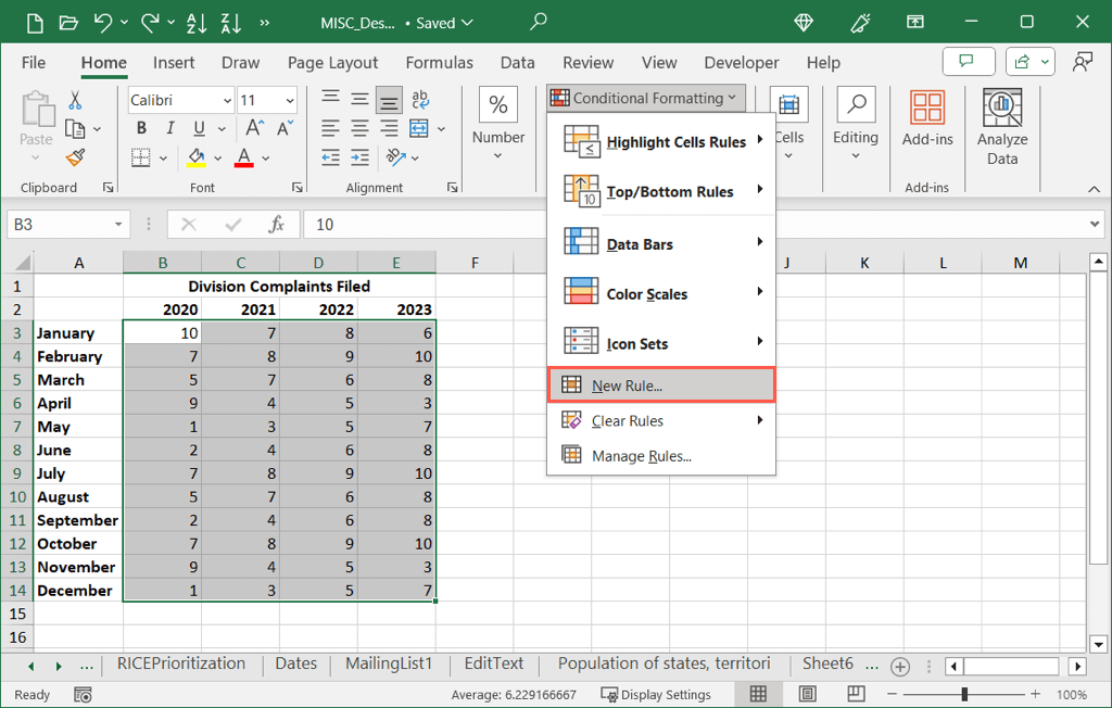 Comment créer une carte thermique dans Excel image 6