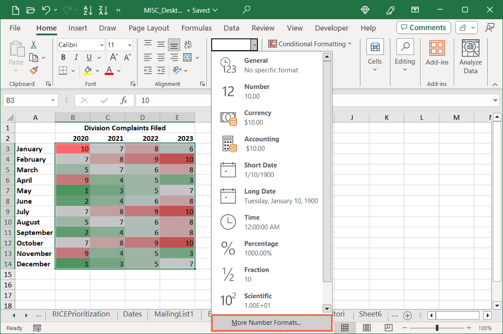 Comment créer une carte thermique dans Excel image 12