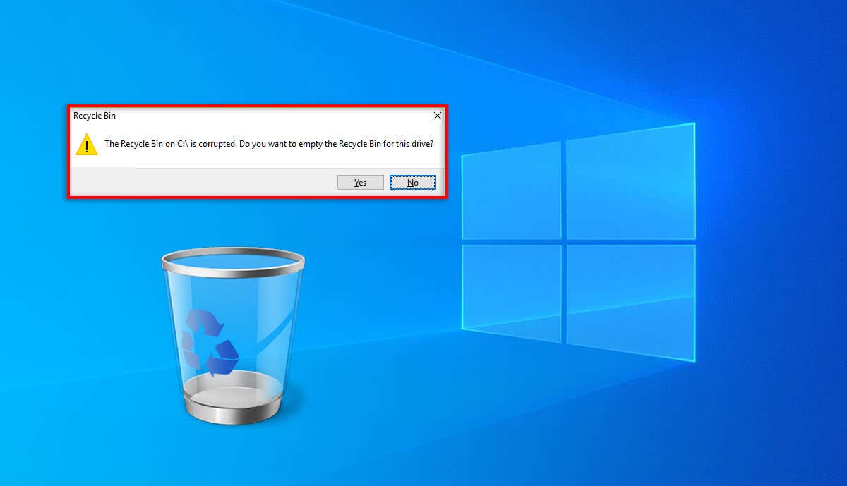 Comment réparer « La corbeille sur C:\ est corrompue » dans Windows image 1