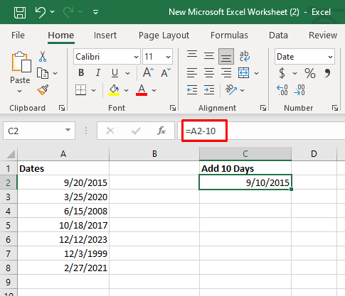 Comment ajouter ou soustraire des dates dans Excel image 5