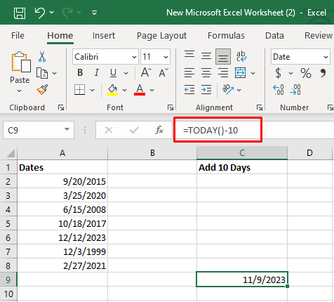 Comment ajouter ou soustraire des dates dans Excel image 7