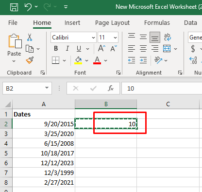 Comment ajouter ou soustraire des dates dans Excel image 8