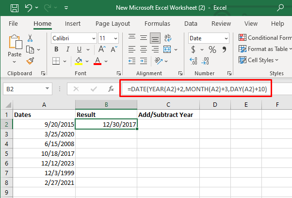 Comment ajouter ou soustraire des dates dans Excel image 28