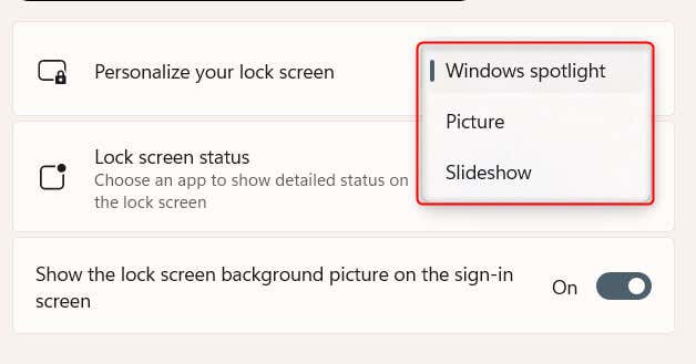 Comment activer ou désactiver Windows Spotlight sur l'écran de verrouillage image 4