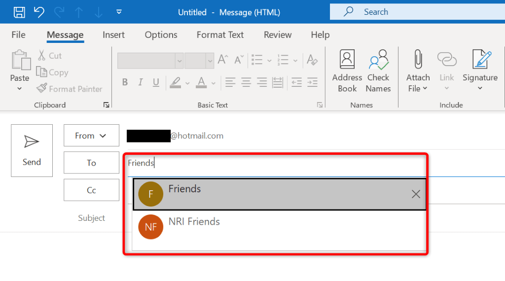 Comment créer un groupe de messagerie dans Microsoft Outlook image 11