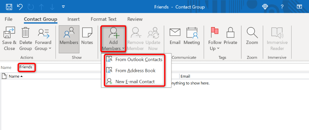Comment créer un groupe de messagerie dans Microsoft Outlook image 8