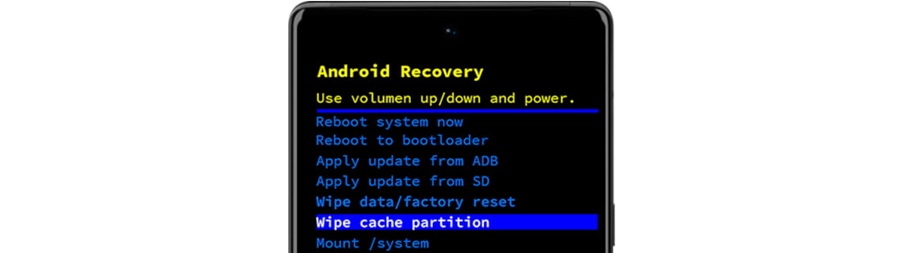 Effacer la partition de cache